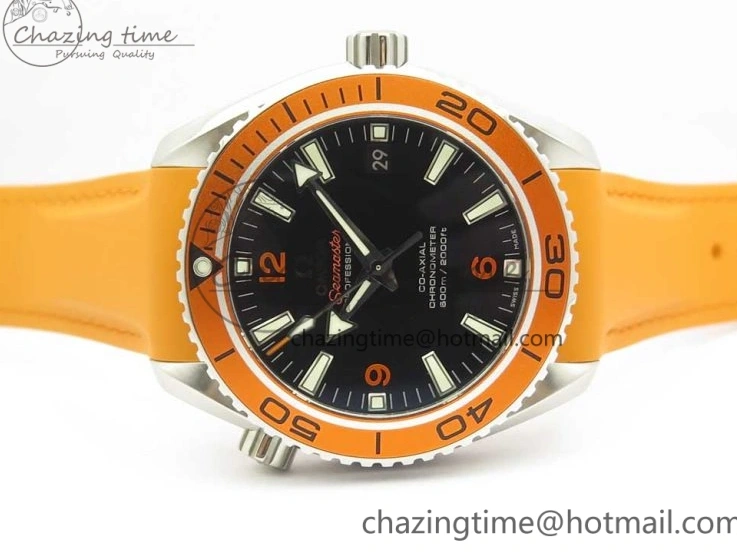 0317 Planet Ocean Professional Orange Bezel 42mm 1:1 VSF Best Edition on Orange Rubber Strap A8500 Super Clone Original 7947